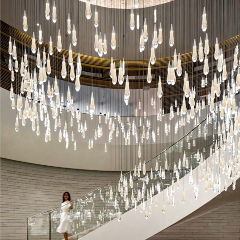 LX22070711 Crystal + Stainless Steel water drop Art Chandelier