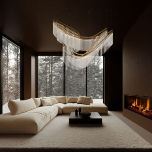 XH2025122208 Custom Stainless Steel Crystal Art Chandelier