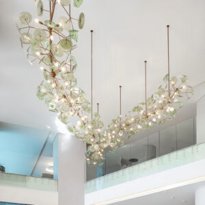 XH2025122206 Custom Stainless Steel Glass Art Chandelier