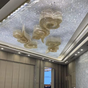 XH2025122201 Custom-made stainless steel and crystal chandelier