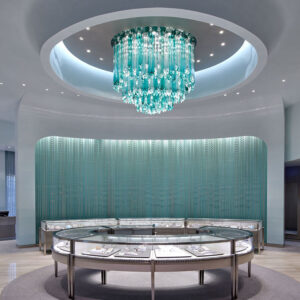 XH2025120501203 Lobby Art Chandelier - Stainless Steel Glass Crystal Lamp