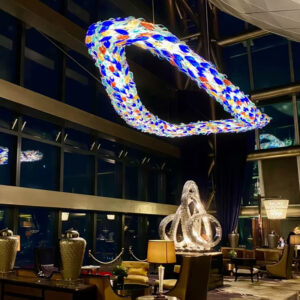 XH2025122203 Custom Stainless Steel Crystal Chandelier