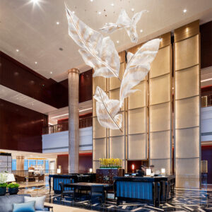 LX2025121009 Banquet Hall Stainless Steel Crystal Artistic Personalized Large Chandelier