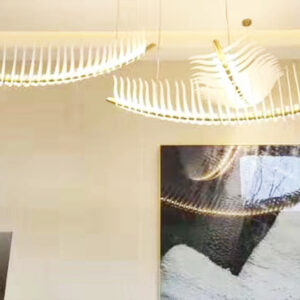 LX220707029 Large Banquet Hall Stainless Steel Acrylic Art Chandelier