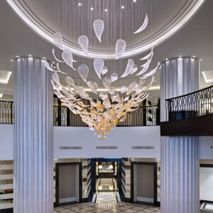 LX2025121010 Banquet Hall Stainless Steel Crystal Artistic Personalized Large Chandelier