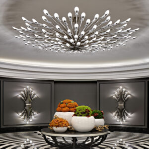 LX2025121011 Banquet Hall Stainless Steel Crystal Artistic Personalized Large Chandelier