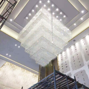 LX220707019 Large Banquet Hall Art Crystal Chandelier, Lobby Crystal Lamp