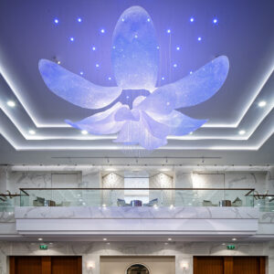 LX2025121008 Banquet Hall Stainless Steel Glass Art Personalized Large Chandelier