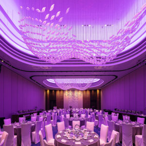 LX2025121007 Banquet Hall Stainless Steel Glass Art Personalized Large Chandelier