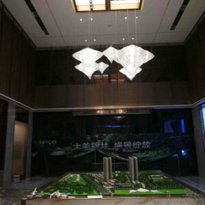 LX220707027 Large Banquet Hall Stainless Steel Acrylic Art Chandelier