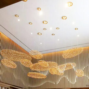 LX2207070231 Hotel Lobby Sales Office Chandelier Cube