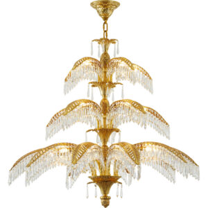 XH2025121707 French-style brass and crystal chandelier/ceiling light