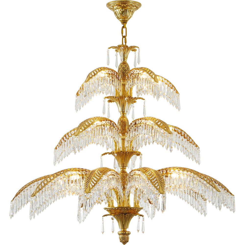 XH2025121707 French-style brass and crystal chandelier/ceiling light
