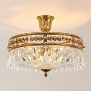 XH202512170 French-style brass and crystal chandelier/ceiling light