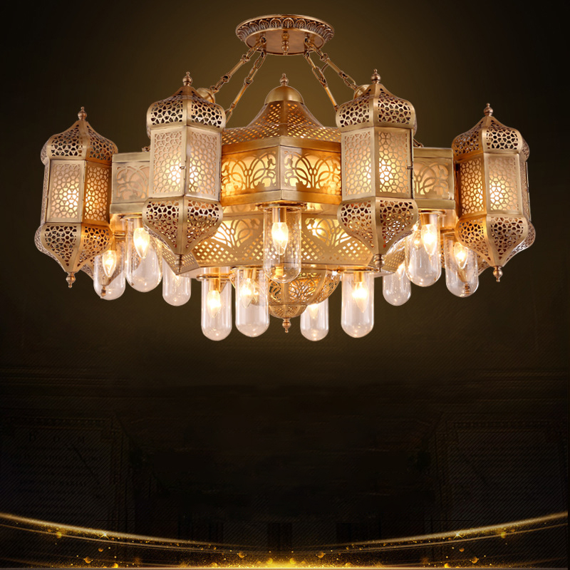 XH2025121708 French-style brass and crystal chandelier/ceiling light