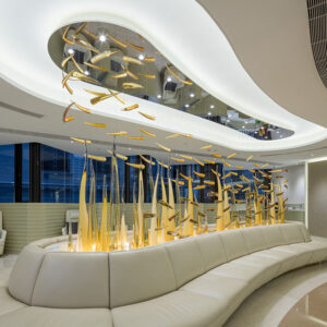 XH20251222 Custom-made stainless steel and glass art chandelier