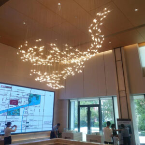 XH2026012806 Custom-made lobby glass-shaped chandelier