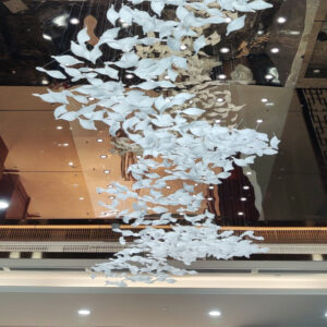 XH2026012807 Custom-made lobby glass-shaped chandelier